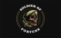 Skull in a military beret